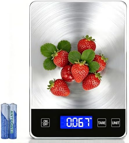 Food Kitchen Scale 15kg/33lb, Digital Grams and Ounces Scale