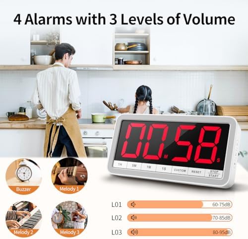 VOCOO Large 7.8" Digital Timer, Magnetic LED Timer