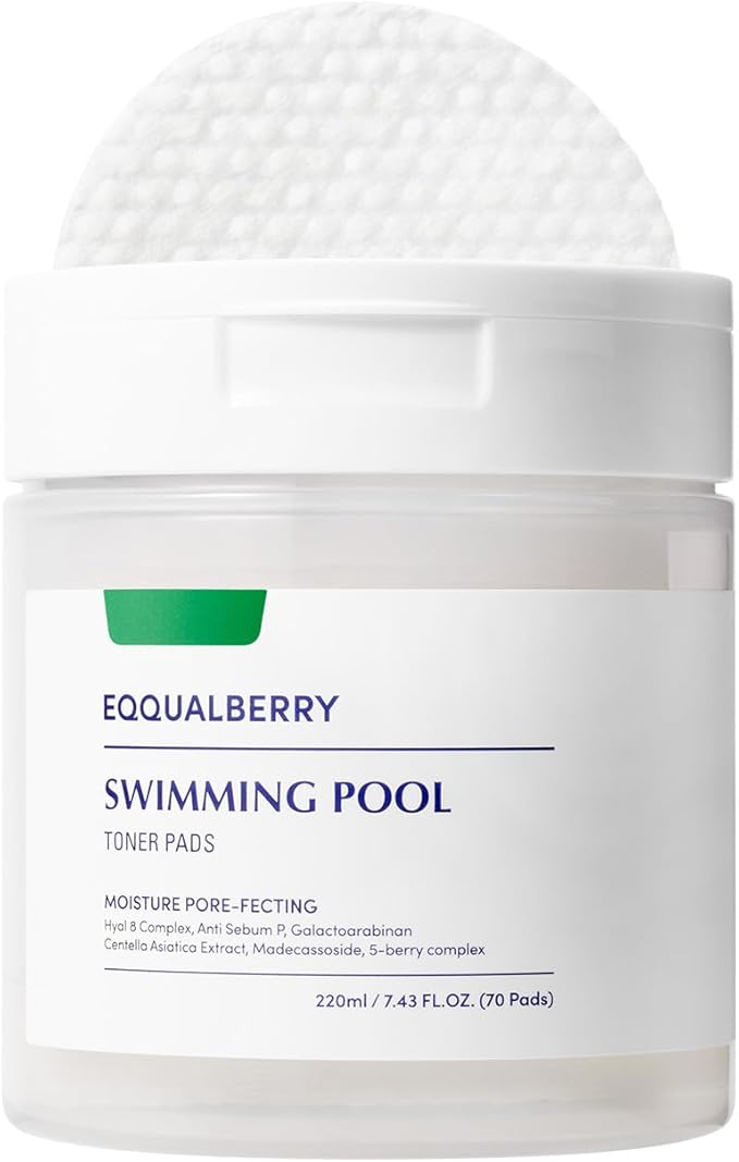 Swimming Pool Toner Pads - Dual-Textured Facial Toner Pads for Pore Care and Gentle Exfoliation | Boosted Hydration with Hyaluronic Acid | Korean Toner Pads for Face (70 Pads)