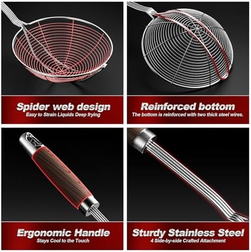 YFWOOD Spider Strainer Skimmer, Slotted Spoon