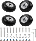 Luggage Wheel Replacement Set,40mm x 18mm Set of 4 Luggage Suitcase Replacement Wheels, Rubber Swivel Caster Wheels Bearings Repair Kits