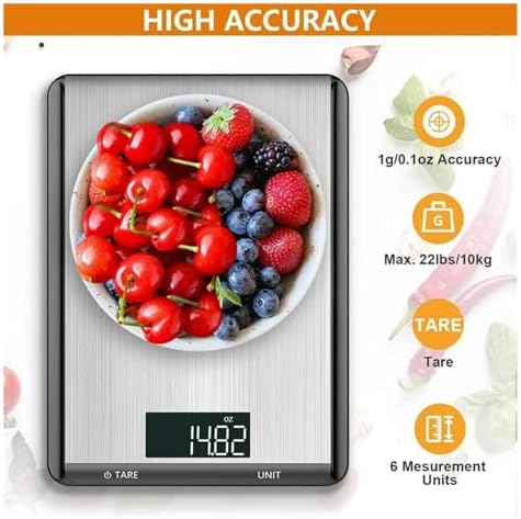 Digital Scale, Electronic Food Scale, 22lb/10kg Digital Kitchen Scale Weight