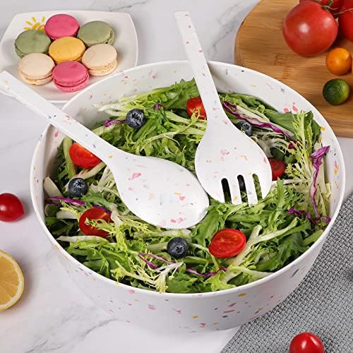 ECOWAY Melamine Salad Bowl, Bamboo Fiber Salad Bowl Large