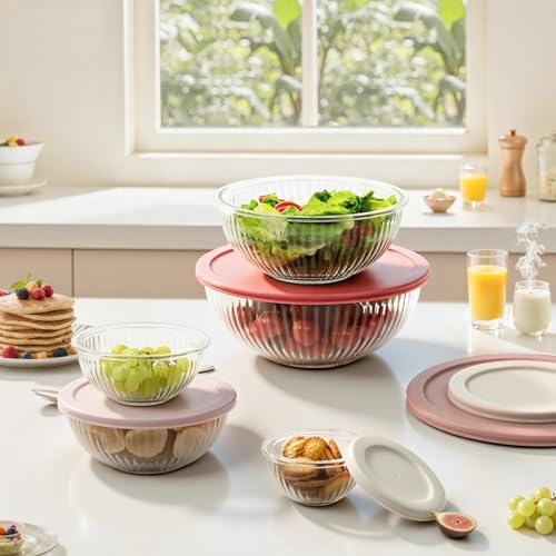 Glass Mixing Bowls with Lids Sets