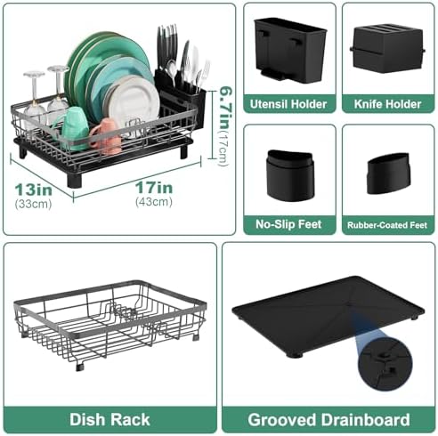 MOUKABAL Dish Drying Rack with Drainboard