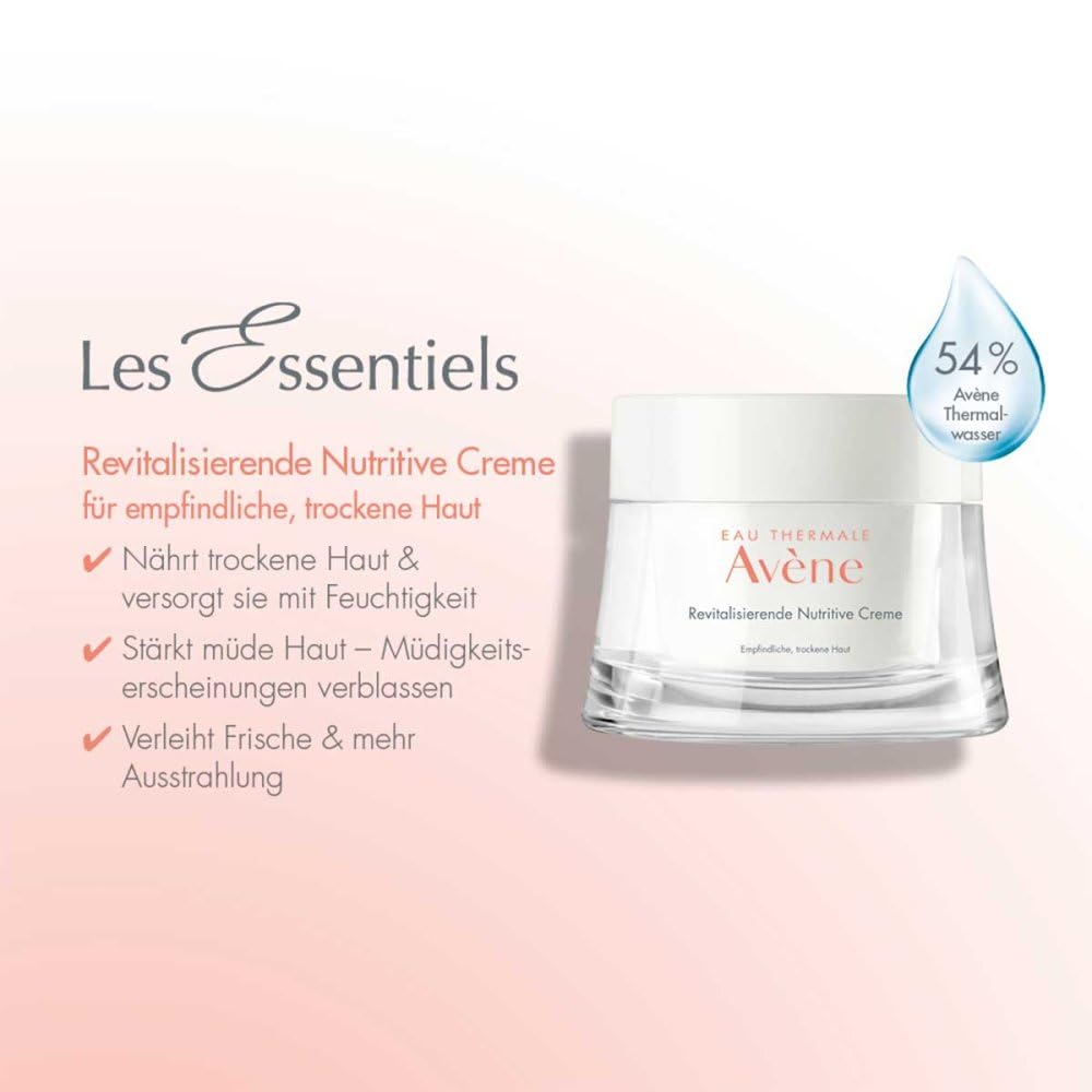 Avene Moisturizing Cream for Dry & Sensitive Skin - Rich Hydration & Nourishment with Vitamin E & Thermal Water
