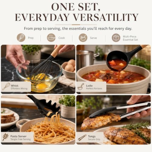 Silicone 10 Pcs Kitchen Cooking Utensils Set, Recycled Materials Certification