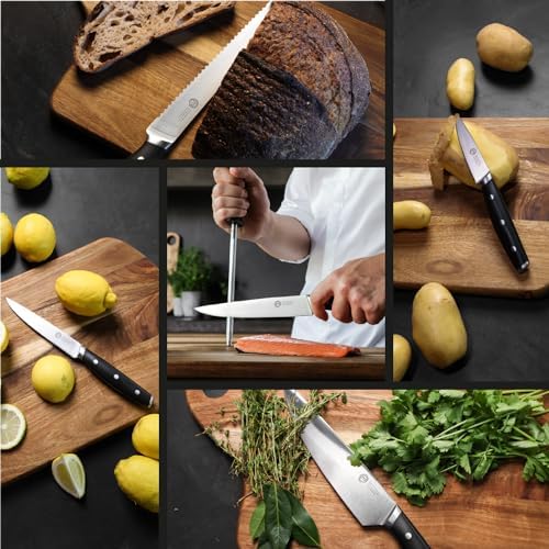 MasterChef Chef Knife Set with Bag, Knife Roll Set with 5 Professional Quality