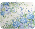 Blue Hydrangea Dish Drying Mat for Kitchen Counter 18 x 24 Inch Spring Floral