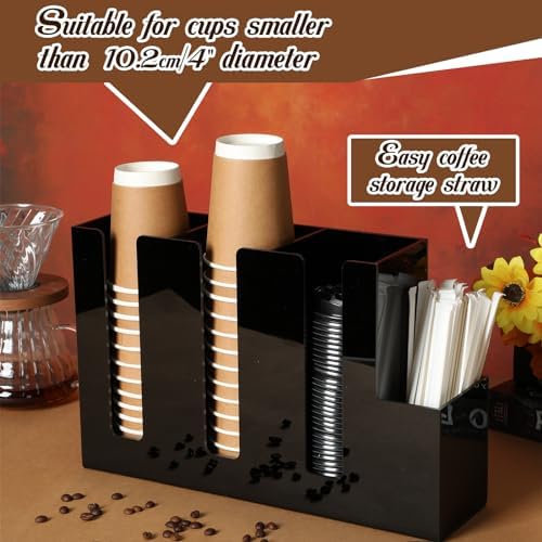 Cunhill 4 Compartments Acrylic Coffee Cup and Lid Holder
