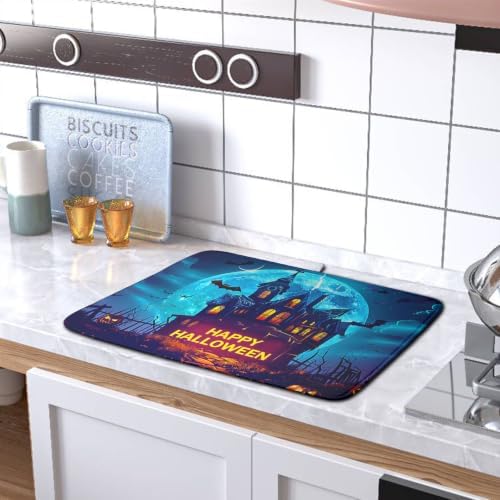 Happy Halloween Dish Drying Mat