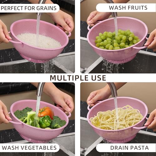 Stainless Steel Colander 3 Piece, Metal Strainer Basket