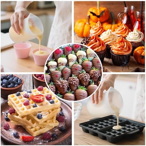Palksky Silicone Cups for Melting Chocolate, Reusable Baking Supplies for DIY