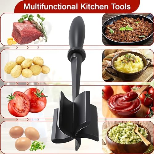 Meat Masher & Separator, Ground Beef Smasher, Plastic Spatula Chopper