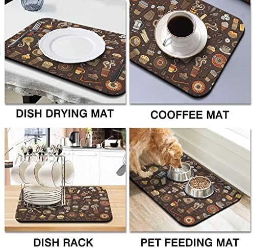 Coffee Bar Mat Accessories for Countertop Super Absorbent Anti-Slip Silicone