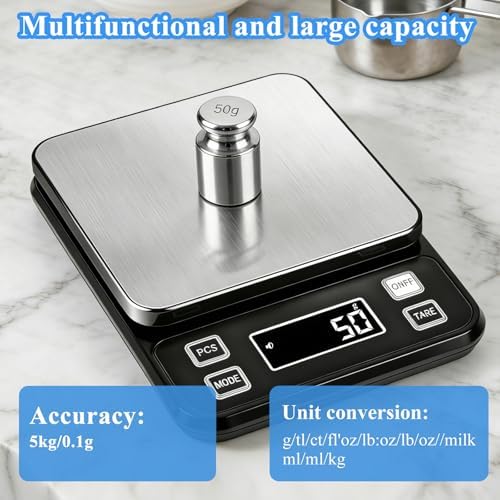 Full Waterproof Digital Scale IP67, 5kg Capacity 0.1g Accuracy Kitchen Scale