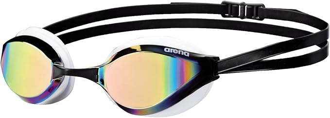 ARENA Unisex Python Racing Swim Goggles for Men and Women Anti-Fog No Leak Max Comfort Dual Strap, Mirror/Non-Mirror Lens