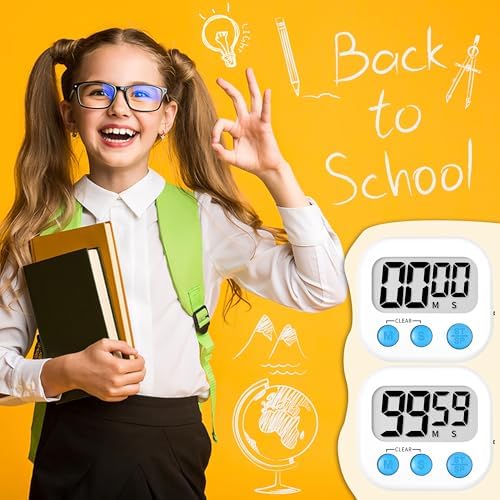 ZILLEEN Classroom Timer for Kids Teachers 6 Pack Digital Timers White