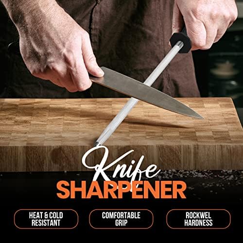 Utopia Kitchen Knife Sharpener Rod 12 Inch Honing Rod