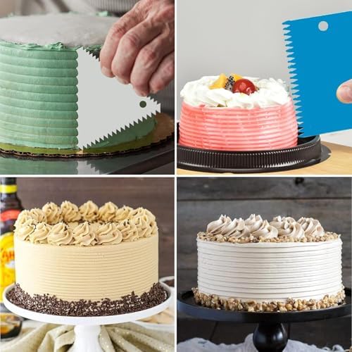 6 Pcs Cake Scraper, Dough Scraper Cake Smoother Tool Set, Icing Scraper Kitchen