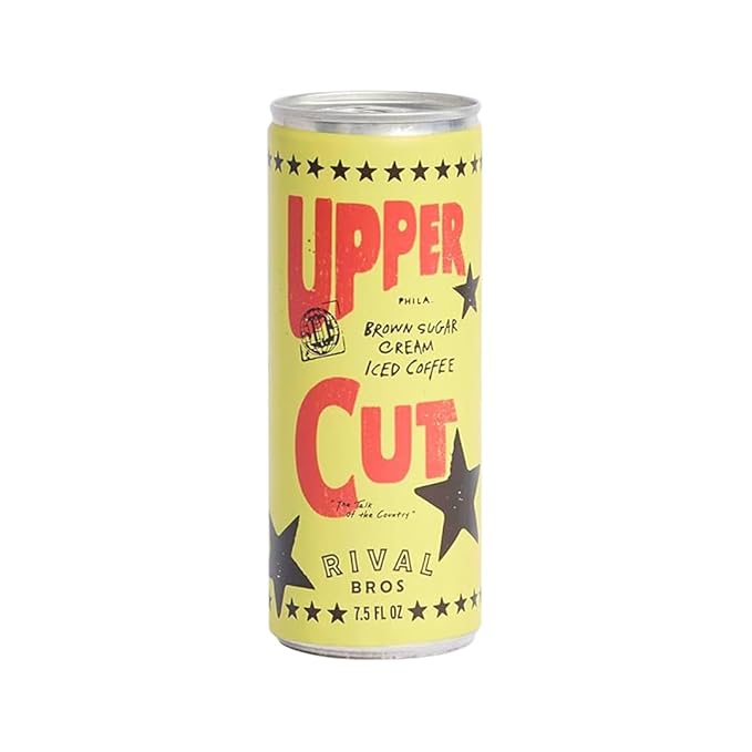 Rival Bros Upper Cut Ready to Drink Iced Coffee, Brown Sugar Cream Flavored, 7.5 Fl Oz, 12 Count, Perfect for On-the-Go, 111mg Caffeine, Easy to Drink Canned Coffee