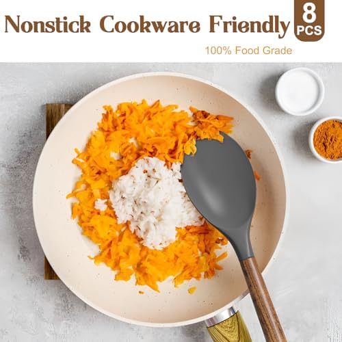 Umite Chef Silicone Cooking Utensil Set, 8-Piece Kitchen Utensils Set