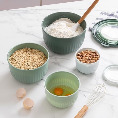 COOK WITH COLOR Prep Bowls with Lids- Wide and Deep Nesting Plastic Small