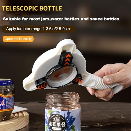 4-in-1 Multi-Functional Retractable Jar & Bottle Opener, Adjustable Stainless