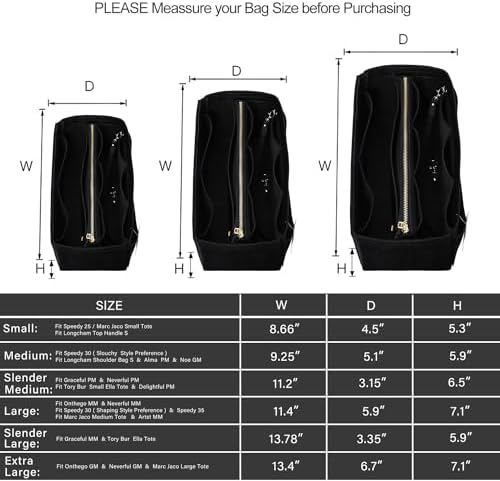 ZTUJO Purse Organizer Insert, Felt Bag Organizer