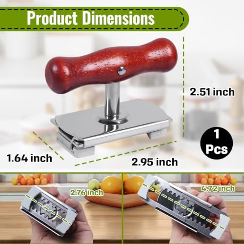 1-Pack Adjustable Jar Opener, Stainless Steel Lid Remover, Wood Handle