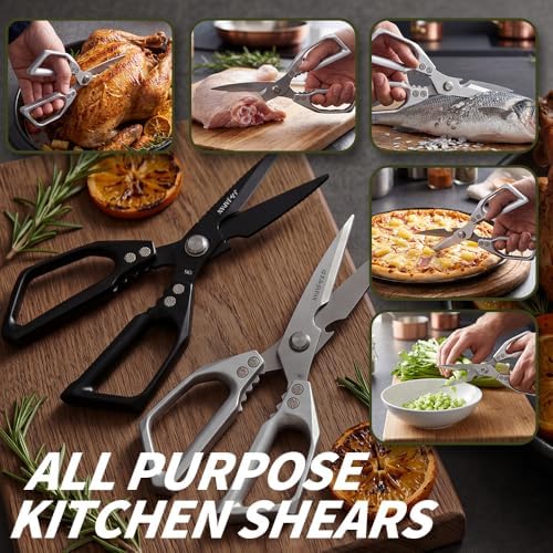 Kitchen Scissors Set 2PCS, Kitchen Shears Heavy Duty Poultry Shear Japan Meat