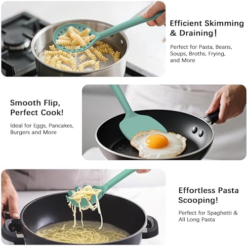 Coukre Silicone Kitchen Cooking Utensils Set, Heat Resistant