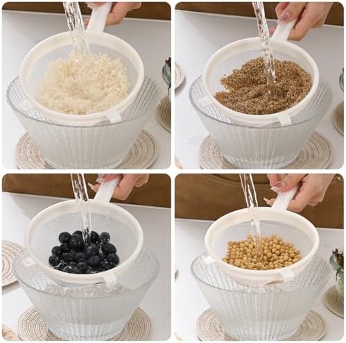 Luckyiren Kefir Strainer Set, 3-Size Plastic Non-Metal Sieve