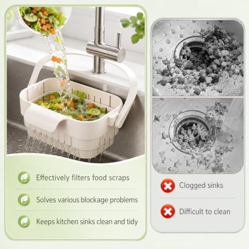 Foldable Hanging Kitchen Sink Drain Basket, 2026 Upgraded Foldable Kitchen Sink