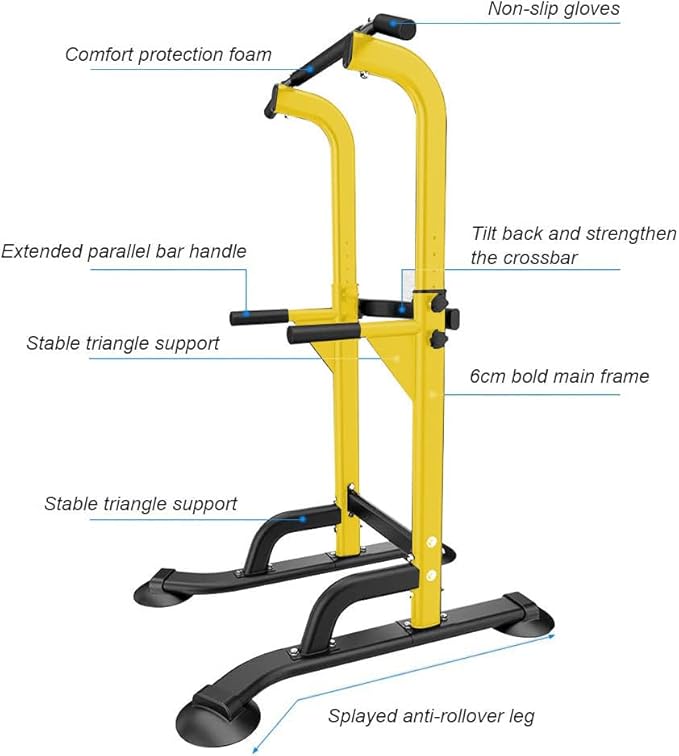 SogesHome Power Tower Pull Up Bar and Dip Station Adjustable Height Dip Stand Multi-Functional Strength Training Fitness Workout Station