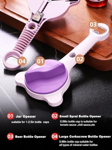 4-in-1 Multi-Functional Retractable Jar & Bottle Opener, Adjustable Stainless