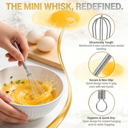 Anaeat Mini Wire Whisks, Beating and Stirring