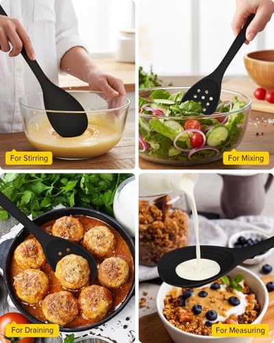BUNDLEPRO Silicone Cooking Spoons