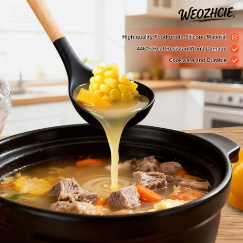Silicone Cooking Utensil Set, Nonstick Kitchen Utensils 446°F Heat-Resistant