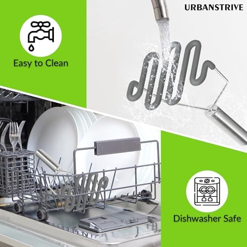 Urbanstrive Non-Scratch Silicone Potato Masher Kitchen Tool, Potatoes Masher