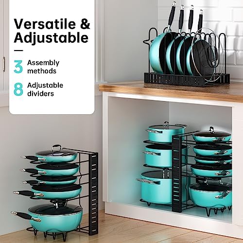 MUDEELA 8-Tier Lightweight pot and pan organizer