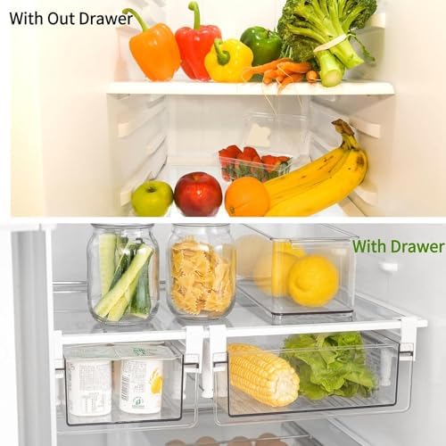 Large Fridge Drawer Organizer 14in-20in Upgradation Refrigerator Undershelf
