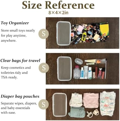 4 pcs Clear Zipper Pouches, Hard Shell Zipper Case, Makeup Organizer