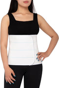 S Abdominal Binder Post Surgery for Men and Women, 12" High Postpartum Tummy Tuck Belt Provides Bariatric Stomach Compression, High Elasticity, Breathable - (45" - 60") 4 PANEL White