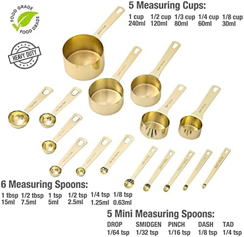 16 Pcs Stainless Steel Measuring Cups & Spoons Set