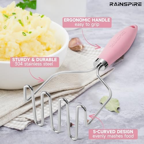 Rainspire Potato Masher Stainless Steel, Mashed Potato Masher Kitchen Tool