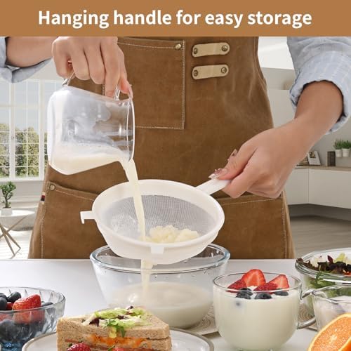 Luckyiren Kefir Strainer Set, 3-Size Plastic Non-Metal Sieve