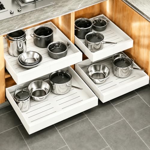 Pull out Cabinet Organizer, Expandable Heavy Duty Slide out Drawers Fixed