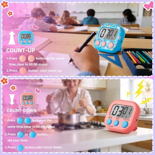 24 Pcs Multi-Function Electronic Timer Small Digital Kitchen Timer Digital Timer