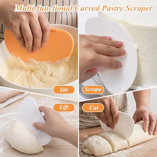 3 Pcs Bowl Dough Scraper, Silicone Dough Scraper